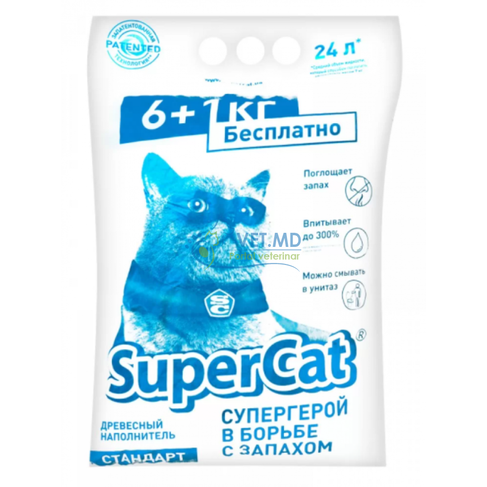 Așternut igienic pentru pisic Super Cat Standart ,6+1kg.